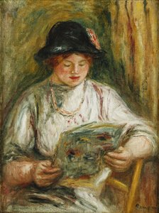 女性の読書;女性の読書、1910〜12年頃 作： Pierre Auguste Renoir