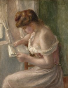 女性の読書、1895年頃 作： Pierre Auguste Renoir