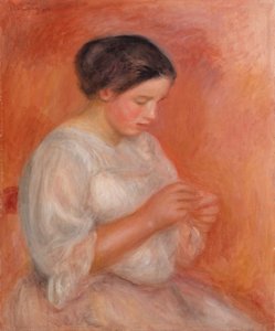 女性裁縫 作： Pierre Auguste Renoir