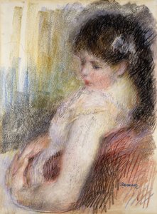 座っている女性;着席女性、1879 作： Pierre Auguste Renoir