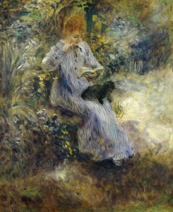 女性と黒犬。黒犬の女1874 作： Pierre Auguste Renoir