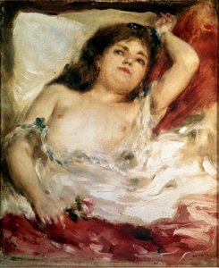 ストレッチする女性：薔薇絵画：ピエール・オーギュスト・ルノワール（Pierre-Auguste 作： Pierre Auguste Renoir