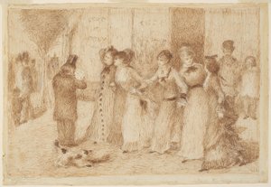 外大通りの労働者の娘たち（エミール・ゾラ『アソモワール』の挿絵 作： Pierre Auguste Renoir