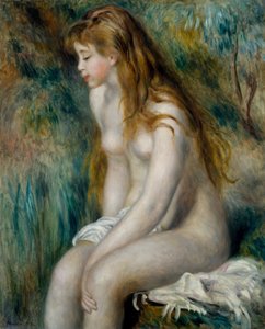 若い女の子の入浴 作： Pierre Auguste Renoir