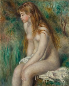 若い女の子の入浴、1892年。 作： Pierre Auguste Renoir