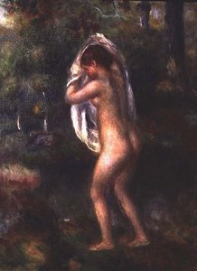 脱衣する少女（油彩・キャンバス 作： Pierre Auguste Renoir