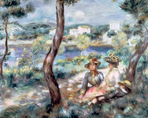 風景の中の少女と少年、1893年。