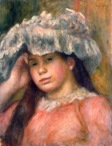 帽子の少女、1892-1894年。 作： Pierre Auguste Renoir