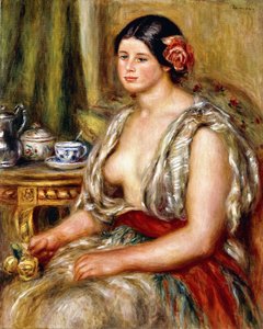 オリエンタルコスチュームに着席した少女、1905年 作： Pierre Auguste Renoir