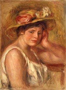 帽子をかぶった少女 作： Pierre Auguste Renoir
