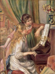 ピアノに寄る少女たち 作： Pierre Auguste Renoir
