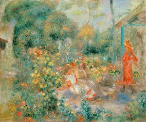 モンマルトルの庭の少女たち 作： Pierre Auguste Renoir