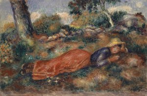 草の上に横たわる若い女性 草の上に横たわる若い女性、1890～1895年頃。 作： Pierre Auguste Renoir