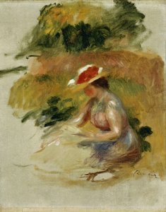 若い女性の読書。若い女性、 作： Pierre Auguste Renoir