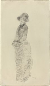 立っている若い女性、c。 1880年。 作： Pierre Auguste Renoir