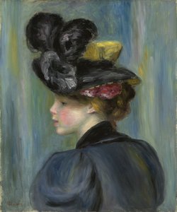 黒い帽子の若い女性。黒い帽子の若い女性、1895