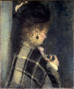 小さなヴェールを被った若い女性」1870年頃（油彩・キャンバス 作： Pierre Auguste Renoir