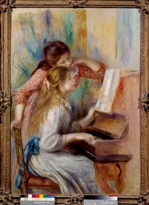 ピアノを弾く若い娘たち ピエール・オーギュスト・ルノワール（1841-1919）による準備学習 1892年 日。1,16x0,81 m Paris, musee de l