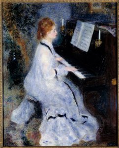 ピアノを弾く若い女性 作： Pierre Auguste Renoir