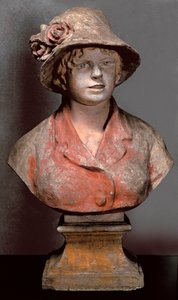 アリーヌ・シャリゴの彫刻、ルノワール夫人、1900年頃（ポリクローム石膏 作： Pierre Auguste Renoir