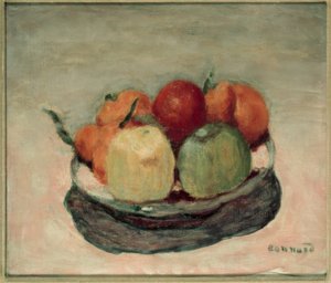 果物やリンゴのプレート 作： Pierre Bonnard