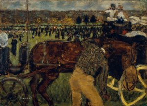 シャンドコースまたはロンシャンレースで 作： Pierre Bonnard