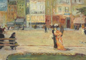 パリのクリシー通りまたはストリートシーン 作： Pierre Bonnard