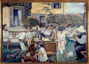 ブルジョワアフタヌーンまたはテラスファミリー、1900 作： Pierre Bonnard