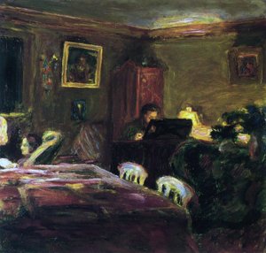 ピアノでのクロード・テラス 作： Pierre Bonnard