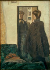 鏡の前の女性 作： Pierre Bonnard