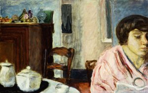 頭のあるインテリア;頭のあるインテリア 作： Pierre Bonnard