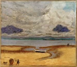 干潮時のビーチ（アルカションでの干潮） 作： Pierre Bonnard