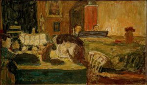 夜のラウンジ（ファミリーテラス） 作： Pierre Bonnard
