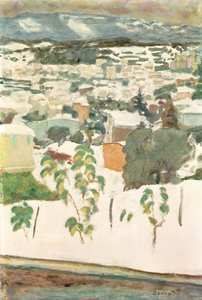 雪の中のル・キャネット」1927年頃（油彩・キャンバス 作： Pierre Bonnard