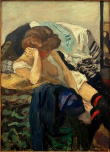 赤いガーター 作： Pierre Bonnard
