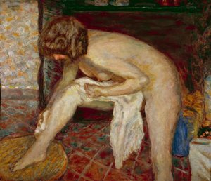 暖炉の前でトイレをする裸の男 絵画：ピエール・ボナール（1867-1947） 1907年 個人蔵