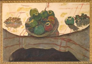静物;プレートと桃のカップ 作： Pierre Bonnard