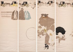 ナースメイドのプロムナード、馬車のフリーズ 作： Pierre Bonnard