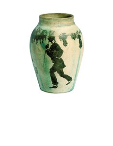 プチ花瓶：scènederue、c.1894-95（素焼きの塗装された磁器の手すり子の花瓶に墨汁） 作： Pierre Bonnard