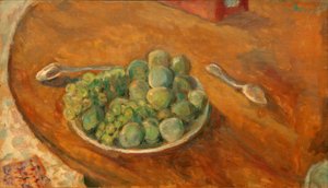 プラムとブドウ 作： Pierre Bonnard