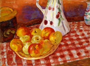 赤と黄色のリンゴ 作： Pierre Bonnard