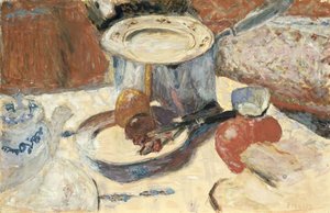 鍋のある静物、1930（紙にガッシュとトイレ）