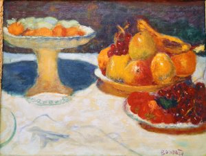 コンポルタージュのある静物画 ピエール・ボナール（1867-1947）の絵画 ベルンハイム＝ジューン・コレクション 作： Pierre Bonnard