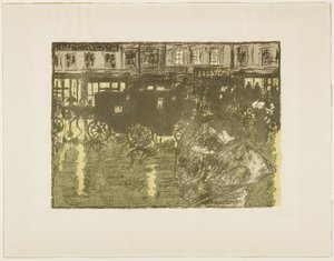 雨の夜の通り」1896～1897年頃（1899年出版 作： Pierre Bonnard