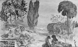 夏の夕べ（油彩・キャンバス 作： Pierre Bonnard