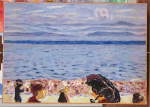 ビーチ、青い海、1930年頃 作： Pierre Bonnard