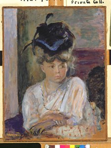 青いリボンの帽子、1912 作： Pierre Bonnard