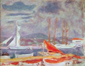 サントロペの港、1914年 作： Pierre Bonnard