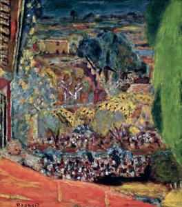 ルカンネの赤い屋根、1945 作： Pierre Bonnard