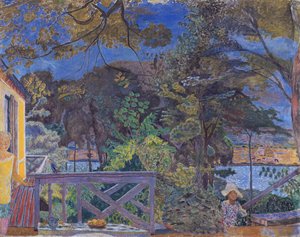 ヴァーノンのテラス、1928 作： Pierre Bonnard